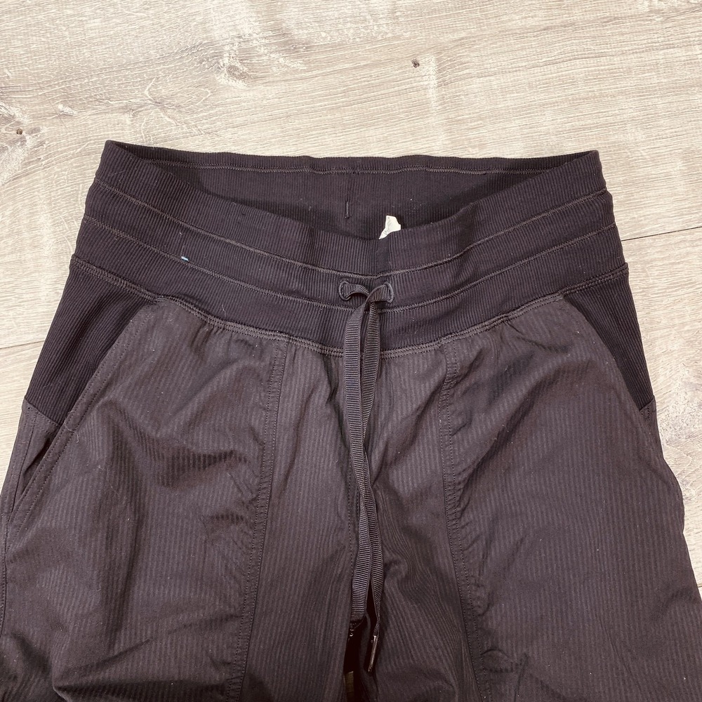 Lululemon‎ Pants Womens 4 Black Jogger Ribbed Waist Cuffed Drawstring LW5ENMS - Picture 4 of 10